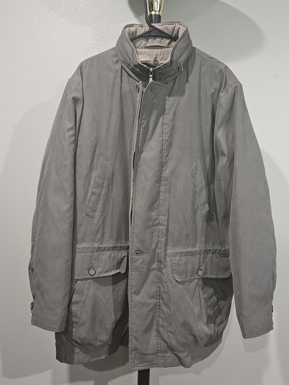London Fog Men’s XL Gray All Weather Coat Jacket Multi Pocket